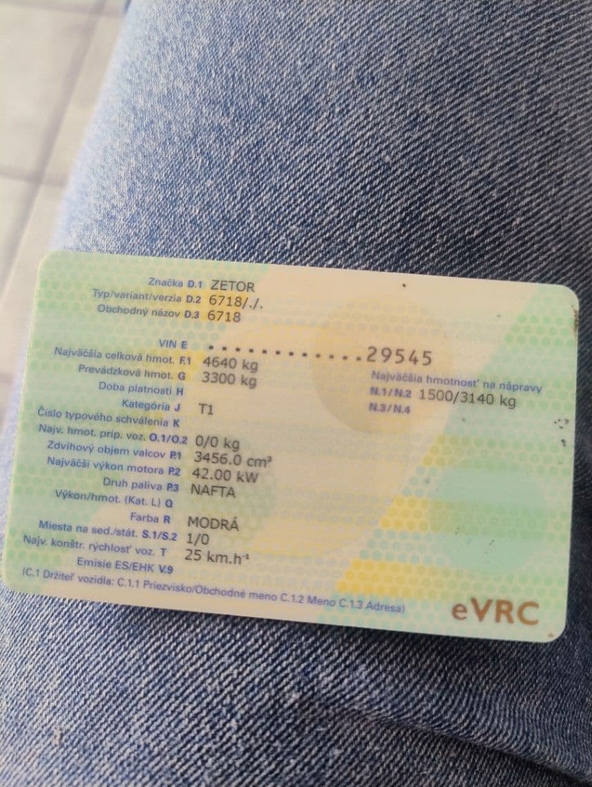 Predám Zetor stp ŠPZ 6718